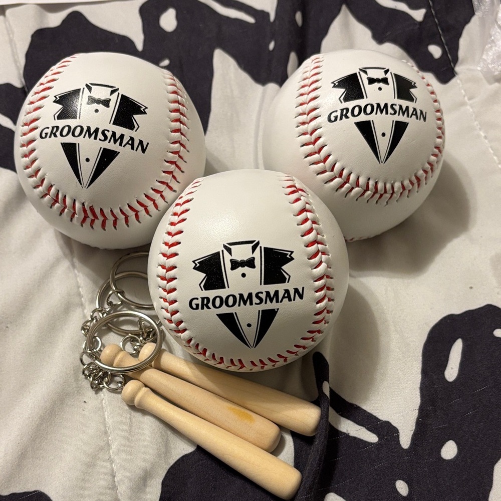 Groomsman Baseball Set with Keychains